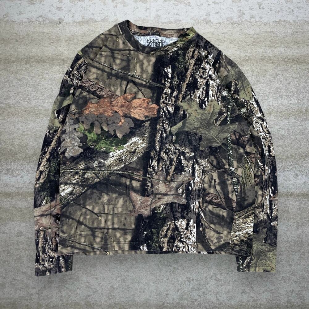 Vintage 90s Mossy Oak Shirt Mens L Hunting Camo Cotton Long Sleeve Woodland